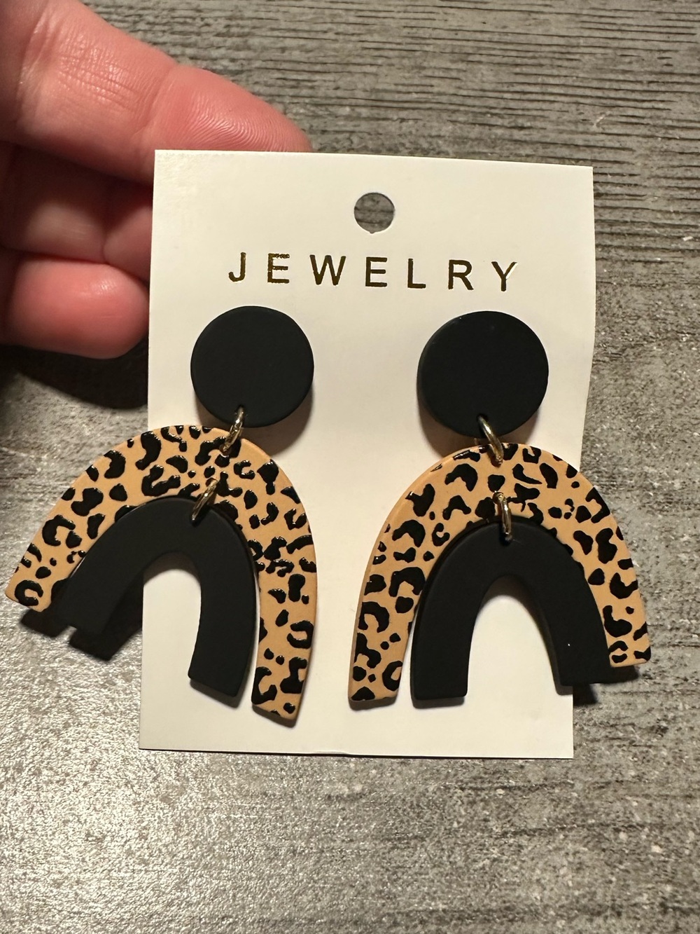Leopard‎ and black earrings NWT